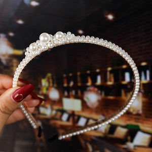 22 Styles Simulation Pearl Hairbands Women Hair Accessories Korean Handmade Bow Flower Hoops Headband Wedding Ornaments