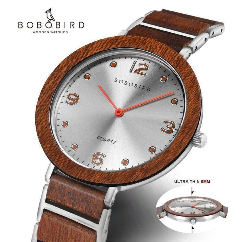 Planet Gates S16-1 40mm Men Lovers Watches BOBO BIRD Wooden Stainless Steel Waterproof Japan Quartz Men Watch in Wood Box Great Gifts