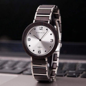 Planet Gates S16-1 40mm Men Lovers Watches BOBO BIRD Wooden Stainless Steel Waterproof Japan Quartz Men Watch in Wood Box Great Gifts
