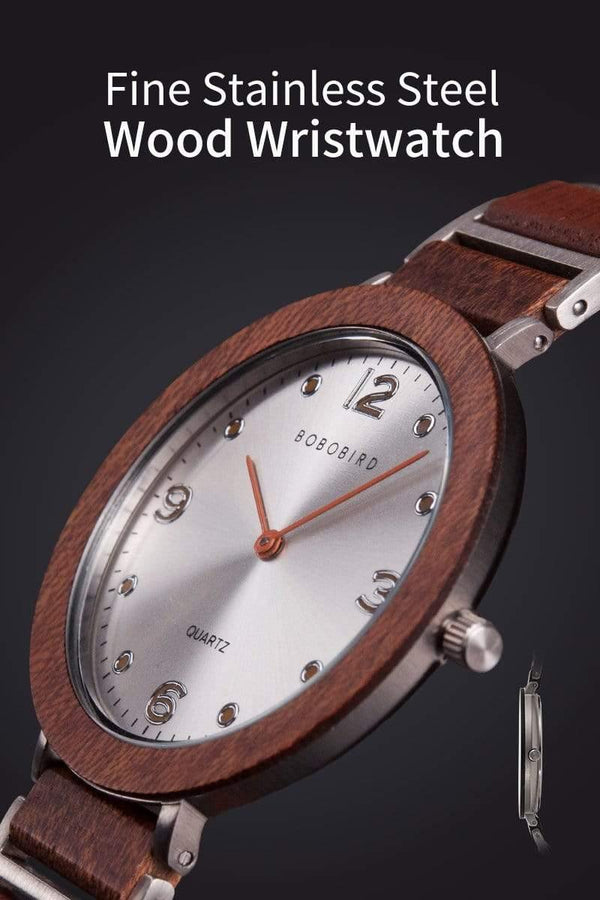 Planet Gates S16-1 40mm Men Lovers Watches BOBO BIRD Wooden Stainless Steel Waterproof Japan Quartz Men Watch in Wood Box Great Gifts