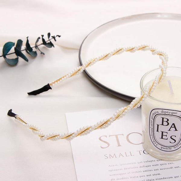 22 Styles Simulation Pearl Hairbands Women Hair Accessories Korean Handmade Bow Flower Hoops Headband Wedding Ornaments