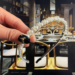 22 Styles Simulation Pearl Hairbands Women Hair Accessories Korean Handmade Bow Flower Hoops Headband Wedding Ornaments