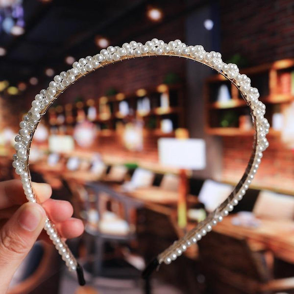 22 Styles Simulation Pearl Hairbands Women Hair Accessories Korean Handmade Bow Flower Hoops Headband Wedding Ornaments