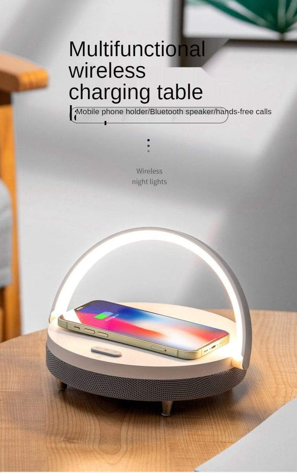 Planet Gates S21 Pro Bluetooth Speaker Wood Wireless Chargers LED Lamp for iPhone 13 13Pro 12 Holder 15W High Power Fast Charging Stand