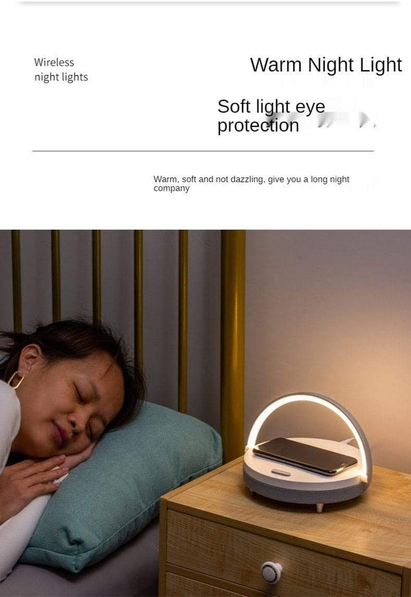 Planet Gates S21 Pro Bluetooth Speaker Wood Wireless Chargers LED Lamp for iPhone 13 13Pro 12 Holder 15W High Power Fast Charging Stand