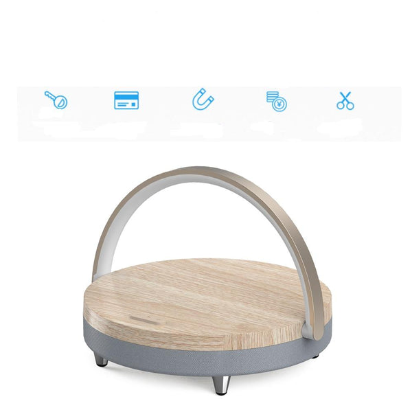 Planet Gates S21 Pro Bluetooth Speaker Wood Wireless Chargers LED Lamp for iPhone 13 13Pro 12 Holder 15W High Power Fast Charging Stand
