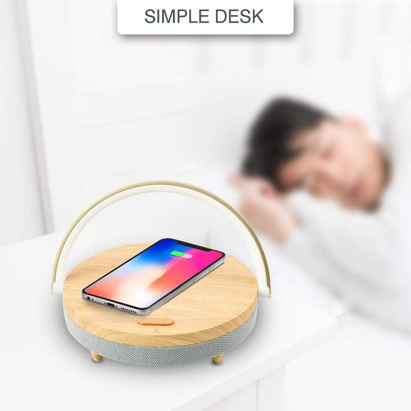 Planet Gates S21 Pro Bluetooth Speaker Wood Wireless Chargers LED Lamp for iPhone 13 13Pro 12 Holder 15W High Power Fast Charging Stand