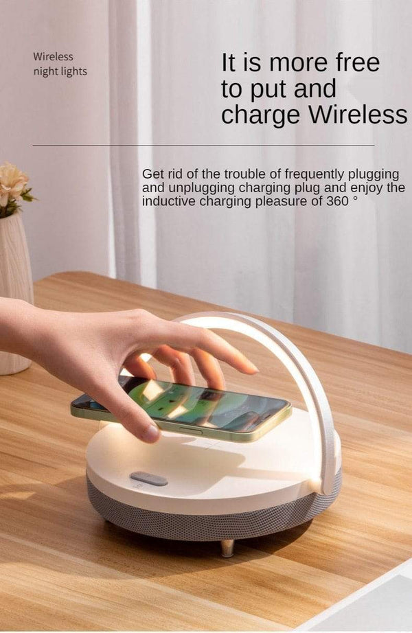 Planet Gates S21 Pro Bluetooth Speaker Wood Wireless Chargers LED Lamp for iPhone 13 13Pro 12 Holder 15W High Power Fast Charging Stand