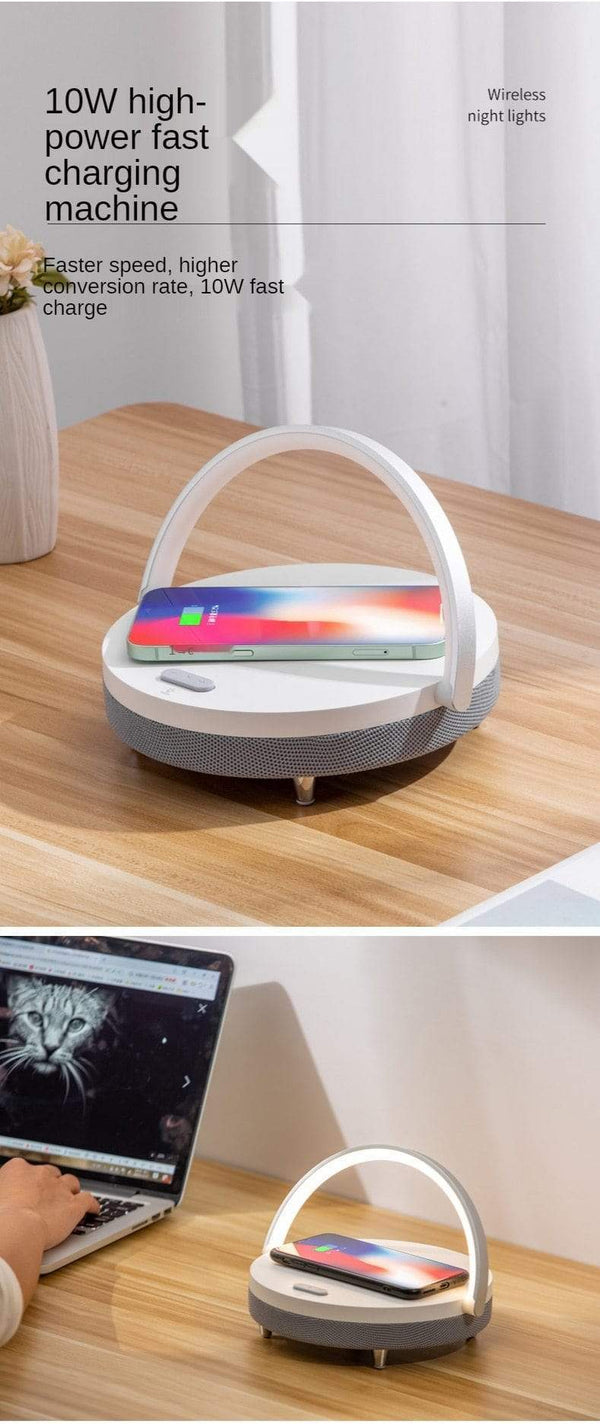 Planet Gates S21 Pro Bluetooth Speaker Wood Wireless Chargers LED Lamp for iPhone 13 13Pro 12 Holder 15W High Power Fast Charging Stand