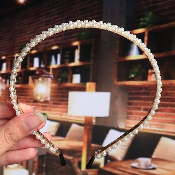 22 Styles Simulation Pearl Hairbands Women Hair Accessories Korean Handmade Bow Flower Hoops Headband Wedding Ornaments