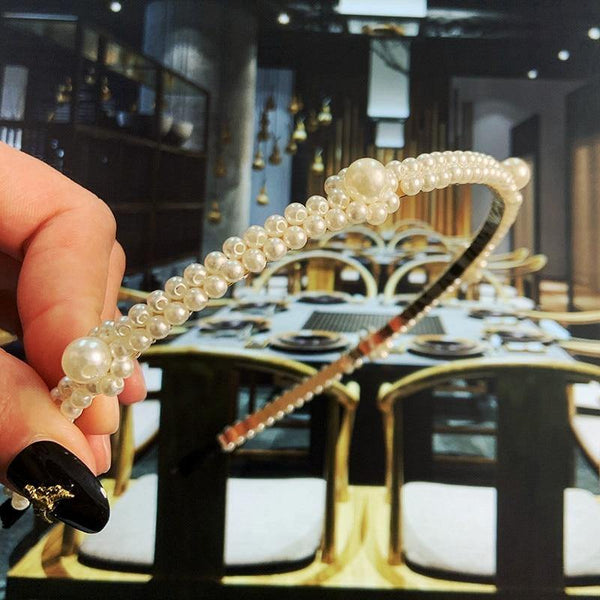 22 Styles Simulation Pearl Hairbands Women Hair Accessories Korean Handmade Bow Flower Hoops Headband Wedding Ornaments