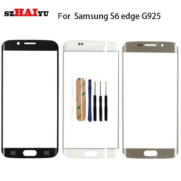 Planet Gates S6 Black Replacement LCD Outer Lens Glass Front Screen Panel For Samsung Galaxy S6 G9200 / S6 Edge G9250 Front Glass Kits