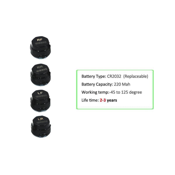 Planet Gates S600 Solar TPMS Tire Pressure Monitoring System Car Windshield Wireless Tyre Pressure Alarm External/Internal sensor