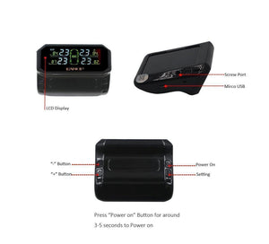 Planet Gates S600 Solar TPMS Tire Pressure Monitoring System Car Windshield Wireless Tyre Pressure Alarm External/Internal sensor