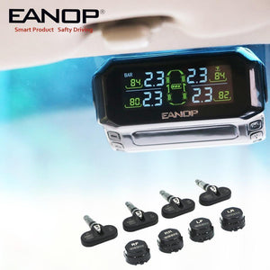 Planet Gates S600 Solar TPMS Tire Pressure Monitoring System Car Windshield Wireless Tyre Pressure Alarm External/Internal sensor