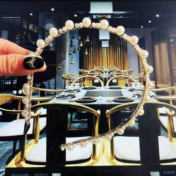 22 Styles Simulation Pearl Hairbands Women Hair Accessories Korean Handmade Bow Flower Hoops Headband Wedding Ornaments