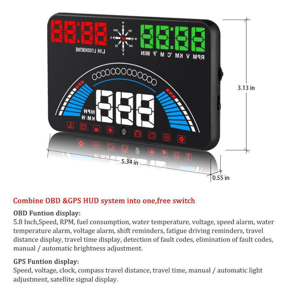 Planet Gates S7 Car Speed Projector Auto Electronics Digital Speedometer Accessories Windshield Projector OBD2 Head Up Display OBD 2 HUD