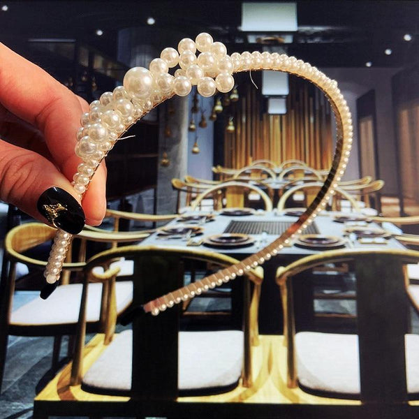 22 Styles Simulation Pearl Hairbands Women Hair Accessories Korean Handmade Bow Flower Hoops Headband Wedding Ornaments