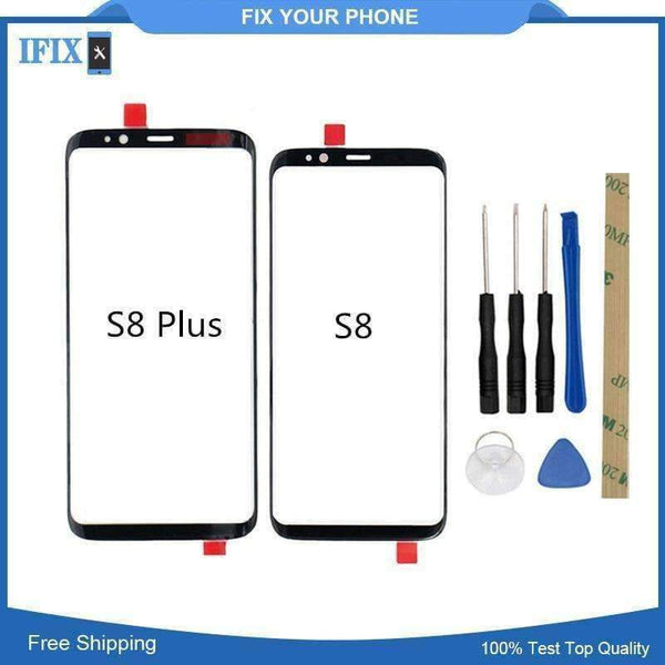 Planet Gates S8 OEM black 6.2" For SAMSUNG Galaxy S8 Plus G955 Front Outer Glass Lens 5.8" For SAMSUNG S8  G950 G950F Touch Panel Front Cover Replacement