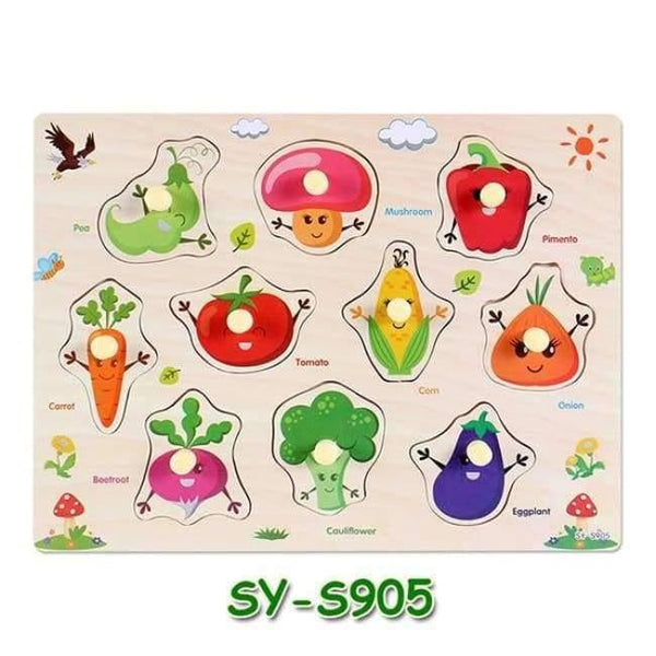 Planet Gates S905 Baby Hand Grasp Wooden Puzzle Toys Tangram Jigsaw Board Cartoon Vehicle Marine Animal Puzzle Toys Montessori Educational Toy H63