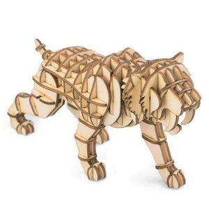 Planet Gates Saber toothed tiger / China 10 Kinds DIY 3D Wooden Animal&Building Puzzle Game Assembly Toy Gift for Children Kids Adult Model Kits TG207