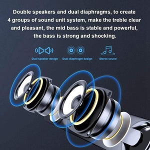 SADA V-111 Computer Speaker USB Wired Powerful Bar Stereo Subwoofer Bass Speaker Surround Sound Box For PC Laptop Phone Tablet M (Black)