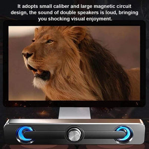 SADA V-111 Computer Speaker USB Wired Powerful Bar Stereo Subwoofer Bass Speaker Surround Sound Box For PC Laptop Phone Tablet M (Black)