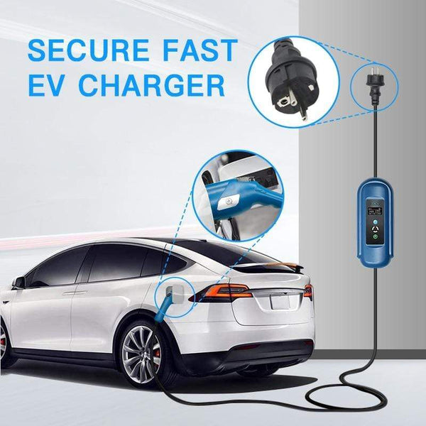 Planet Gates SAE J1772 EV Charger Type1 IEC 62196-2 Type2 Level 2 EVSE Type 2 Connector 8A to16A Electric Car Charging Schuko Plug Leaf Nissa