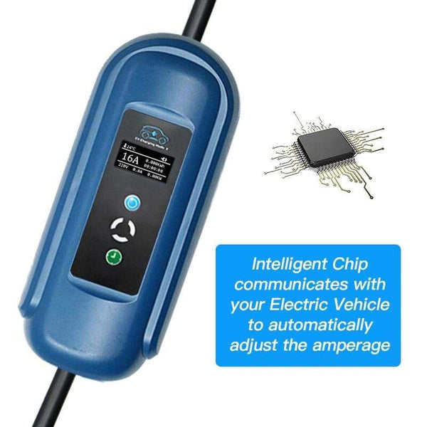 Planet Gates SAE J1772 EV Charger Type1 IEC 62196-2 Type2 Level 2 EVSE Type 2 Connector 8A to16A Electric Car Charging Schuko Plug Leaf Nissa