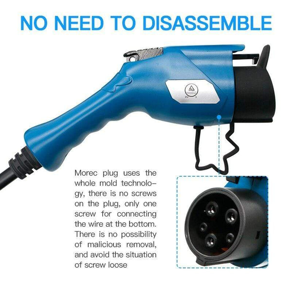 Planet Gates SAE J1772 EV Charger Type1 IEC 62196-2 Type2 Level 2 EVSE Type 2 Connector 8A to16A Electric Car Charging Schuko Plug Leaf Nissa