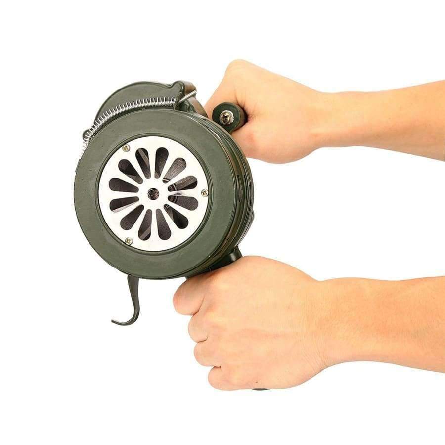 Planet Gates Safurance Green Aluminium alloy Crank Hand Operated Air Raid Emergency Safety Alarm Siren Home Self Protection Security