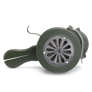 Planet Gates Safurance Green Aluminium alloy Crank Hand Operated Air Raid Emergency Safety Alarm Siren Home Self Protection Security