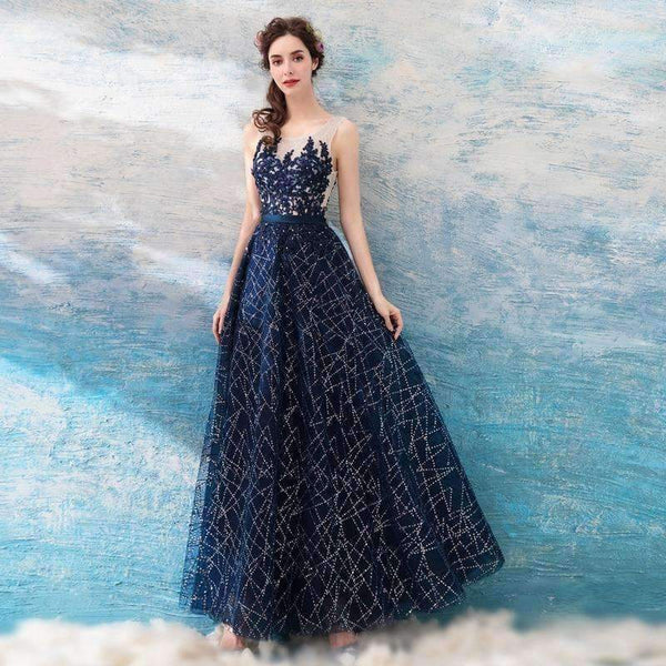 Planet Gates same  as  photo / 2 / Floor Length Evening Dress 2018 Lace Prom Party Dresses Sparkly Sequins wedding party dress Floor Length dress festa