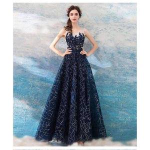 Planet Gates same  as  photo / 2 / Floor Length Evening Dress 2018 Lace Prom Party Dresses Sparkly Sequins wedding party dress Floor Length dress festa