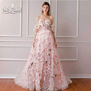 New Arrival 3D Floral Flower Formal Evening Dresses Sweetheart Lace Sweep Train Vintage Prom Dress Party Gown - Same As Picture / 2
