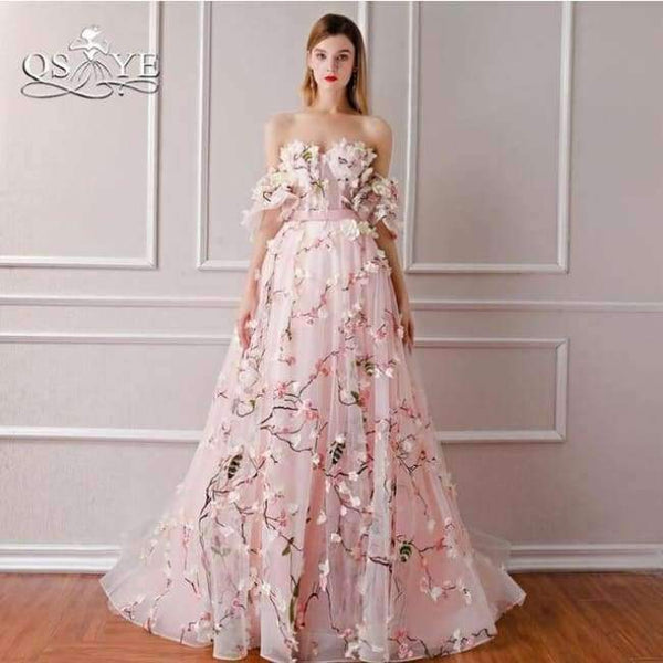 New Arrival 3D Floral Flower Formal Evening Dresses Sweetheart Lace Sweep Train Vintage Prom Dress Party Gown - Same As Picture / 2