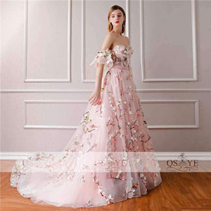Planet Gates Same as picture / 2 New Arrival 3D Floral Flower Formal Evening Dresses Sweetheart Lace Sweep Train Vintage Prom Dress Party Gown