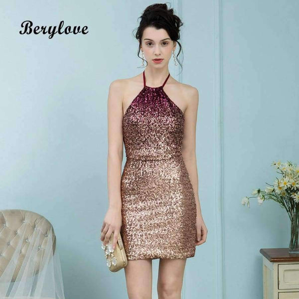 Planet Gates Same as Picture / 2 Sparkly Short Halter Homecoming Dresses 2018 Mini Sequin Cocktail Dresses 2018 Short Cocktail Dress Prom Party Gowns