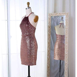 Planet Gates Same as Picture / 2 Sparkly Short Halter Homecoming Dresses 2018 Mini Sequin Cocktail Dresses 2018 Short Cocktail Dress Prom Party Gowns