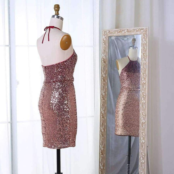 Planet Gates Same as Picture / 2 Sparkly Short Halter Homecoming Dresses 2018 Mini Sequin Cocktail Dresses 2018 Short Cocktail Dress Prom Party Gowns