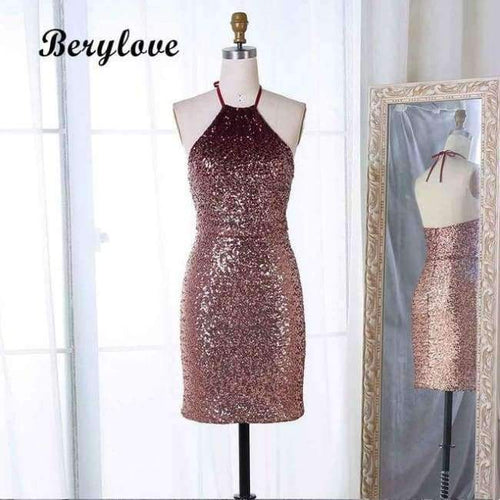 Planet Gates Same as Picture / 2 Sparkly Short Halter Homecoming Dresses 2018 Mini Sequin Cocktail Dresses 2018 Short Cocktail Dress Prom Party Gowns
