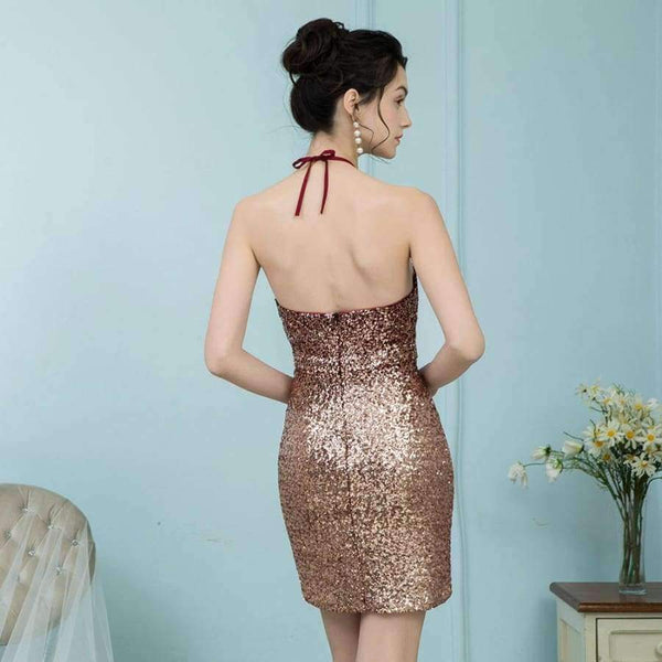 Planet Gates Same as Picture / 2 Sparkly Short Halter Homecoming Dresses 2018 Mini Sequin Cocktail Dresses 2018 Short Cocktail Dress Prom Party Gowns