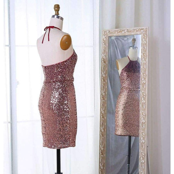 Planet Gates Same as Picture / 2 Sparkly Short Halter Homecoming Dresses 2018 Mini Sequin Cocktail Dresses 2018 Short Cocktail Dress Prom Party Gowns