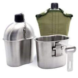 Planet Gates same as picture / China Military Canteen 1L Portable with 0.5 L Cup Green Cover Camping Hiking Army Camping Picnic Travel Accessories