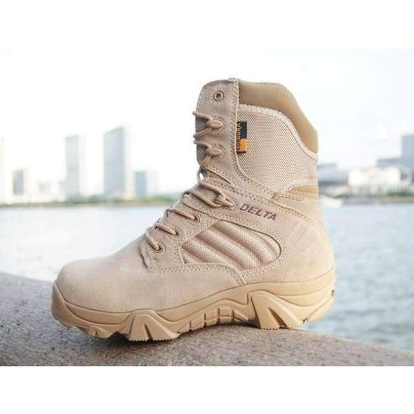 Planet Gates sandy high top / 6 Winter Autumn Men Military Boots Quality Special Force Tactical Desert Combat Ankle Boats Army Work Shoes Leather Snow Boots
