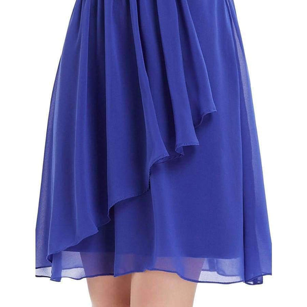 Planet Gates Sapphire blue / 12 Women Elegant Bridesmaid Dresses Chiffon Backless A Line Sexy Formal Wedding Party Bridesmaid Dress