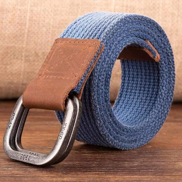 Canvas Belt Men Designer Belt Trap Double-ring Buckle Male Casual Solid Knitted Jean Belts Dropshiping