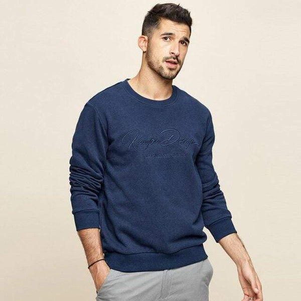 Planet Gates Sapphire / XXL / China Men's hoodies  spring autumn sweatshirt Men's pure color letters round collar cotton embroidery sweatshirts MW-2275