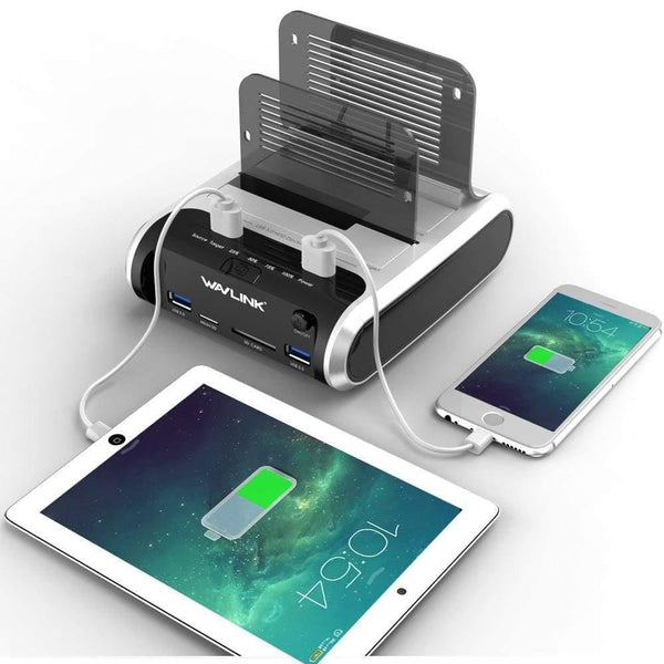 SATA HDD 2.5"3.5" External Hard Drive USB 3.0 Docking Station 5Gbps Offline Clone Card Reader for Hard Drive up to 10TB