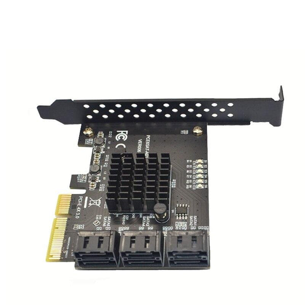 Planet Gates SATA PCI e Adapter 6 Ports SATA 3.0 to PCI Express x4 Expansion Card SATA3.0 PCIe PCI-e SATA Controller for HDD ASMedia ASM1166